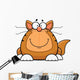Cartoon Funny Cat Happy Wall Decal