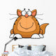 Cartoon Funny Cat Happy Wall Decal