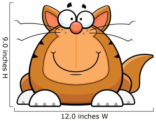 Cartoon Funny Cat Happy Wall Decal