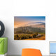 Tuscan Village during Foggy Sunrise Wall Mural