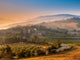Tuscan Village During Foggy Sunrise Wall Decal