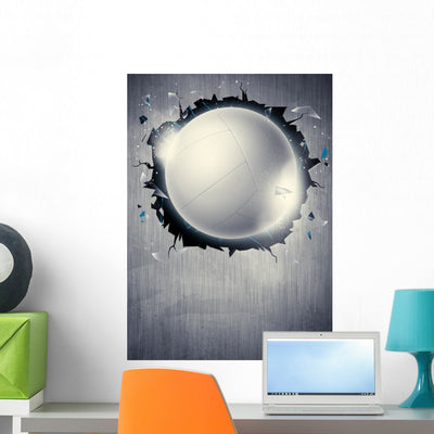Volleyball Background Wall Decal shown on a wall
