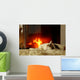 Fireplace Cat Wall Mural