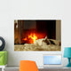 Fireplace Cat Wall Mural