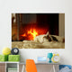 Fireplace Cat Wall Mural