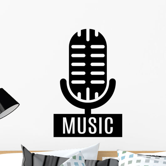 minimalistic microphone Wall Decal
