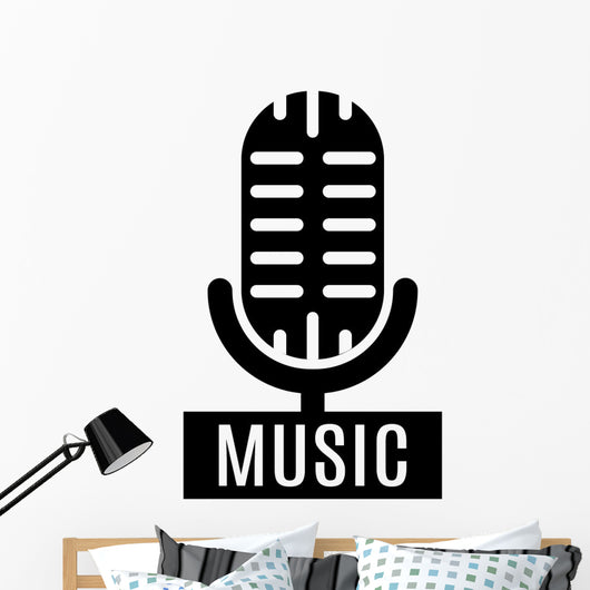 minimalistic microphone Wall Decal
