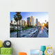 Los Angeles downtown buildings skyline highway traffic Wall Mural