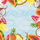 Watercolor Summer Fruits Frame Wall Decal