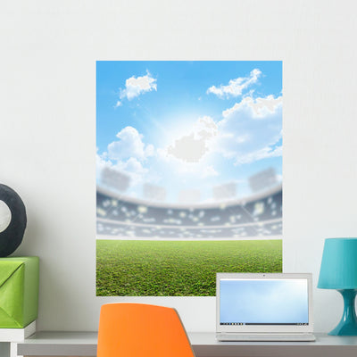 Stadium And Green Turf Wall Decal shown on a wall