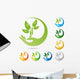 Logo, Pflanze, Bl&auml;tter, Hand, Heilpraktiker Wall Decal