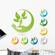 Logo, Pflanze, Bl&auml;tter, Hand, Heilpraktiker Wall Decal