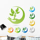 Logo, Pflanze, Bl&auml;tter, Hand, Heilpraktiker Wall Decal