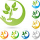 Logo, Pflanze, Bl&auml;tter, Hand, Heilpraktiker Wall Decal