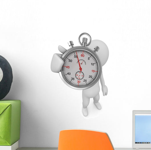 Man and stopwatch Wall Decal