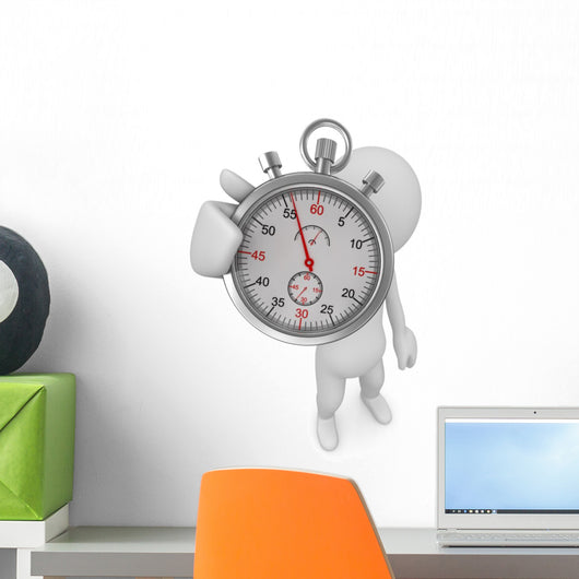 Man and stopwatch Wall Decal