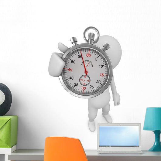 Man and stopwatch Wall Decal