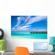 Water bungalows in the Indian Ocean Wall Mural