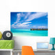 Water bungalows in the Indian Ocean Wall Mural
