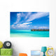 Water bungalows in the Indian Ocean Wall Mural