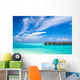 Water bungalows in the Indian Ocean Wall Mural