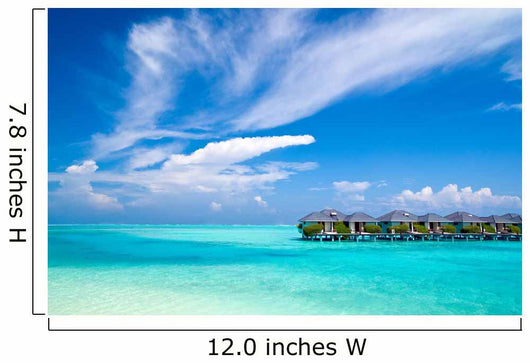 Water bungalows in the Indian Ocean Wall Mural