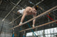 Athlete Topless Doing Exercises On The Uneven Bars Wall Decal
