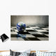 world earth on a chessboard isolated on grey wall background Wall Mural