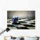 world earth on a chessboard isolated on grey wall background Wall Mural