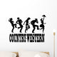 Country-western dance and music silhouette banner Wall Decal
