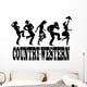 Country-western dance and music silhouette banner Wall Decal