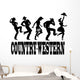 Country-western dance and music silhouette banner Wall Decal