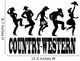 Country-western dance and music silhouette banner Wall Decal