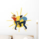 Cowboys dancing with a sun on the background Wall Decal