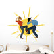 Cowboys dancing with a sun on the background Wall Decal
