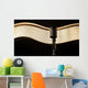 Vintage retro microphone on the black background with light wave Wall Mural