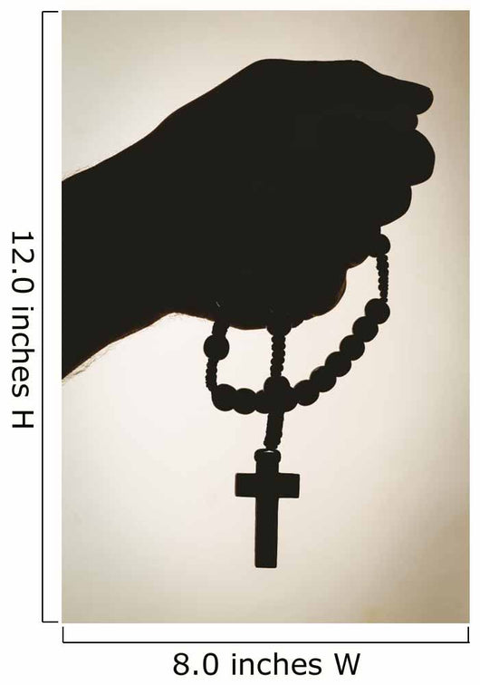 Hand holding rosary beads Wall Mural
