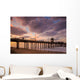 the Huntington Beach pier at sunrise Wall Mural