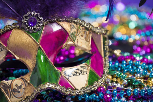 Mardi Gras Mask And Beads Wall Decal