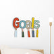 Group of Hands Holding Word Goals Concept Wall Decal