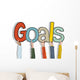 Group of Hands Holding Word Goals Concept Wall Decal