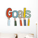 Group of Hands Holding Word Goals Concept Wall Decal
