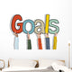 Group of Hands Holding Word Goals Concept Wall Decal
