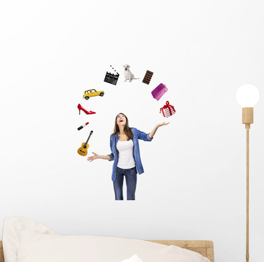 Woman Juggling Wall Decal