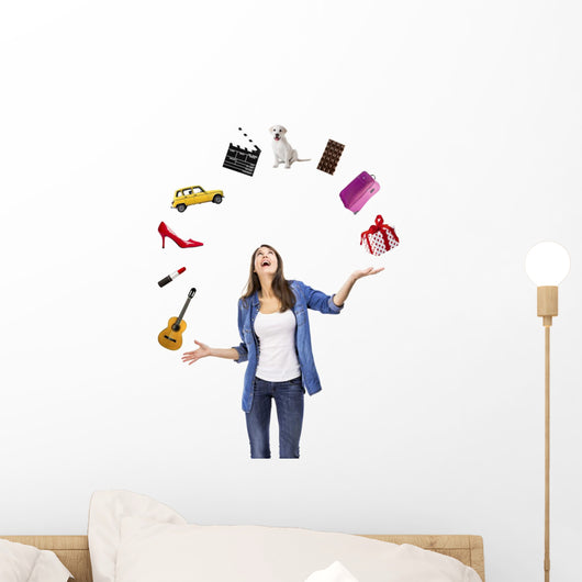 Woman Juggling Wall Decal