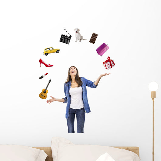 Woman Juggling Wall Decal