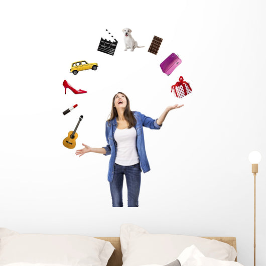 Woman Juggling Wall Decal
