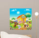 Funny Farm Animals In The Garden Wall Decal