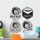 logos on the theme of water, surfing, ocean, sea Wall Decal