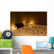 bathtub with candle in spa Wall Mural